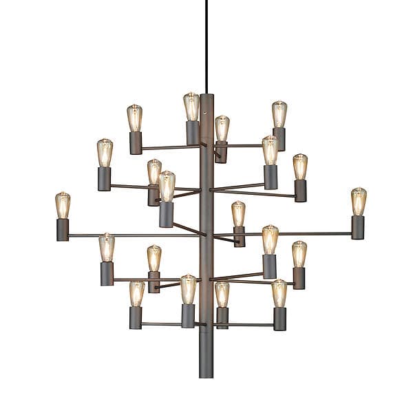 Herstal Manola 20 Lysekrone Dimmebar LED, Svart, Sort