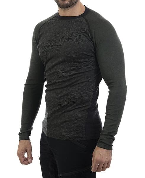 Bula Geo Merino Wool Sleevecrew M Dolive (M)