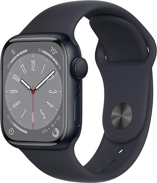 Apple Watch Series 8 GPS 41 mm, Midnatt aluminium urkasse med, Midnatt